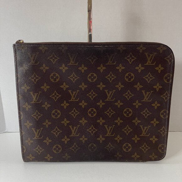 Louis Vuitton Handbags - Louis Vuitton Monogram Portfolio Laptop Computer Bag (1008)